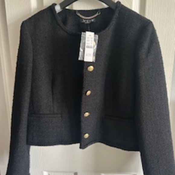 NWT J.Crew Louisa Lady Jacket In Maritime Tweed Size 12 Black - Picture 9 of 16